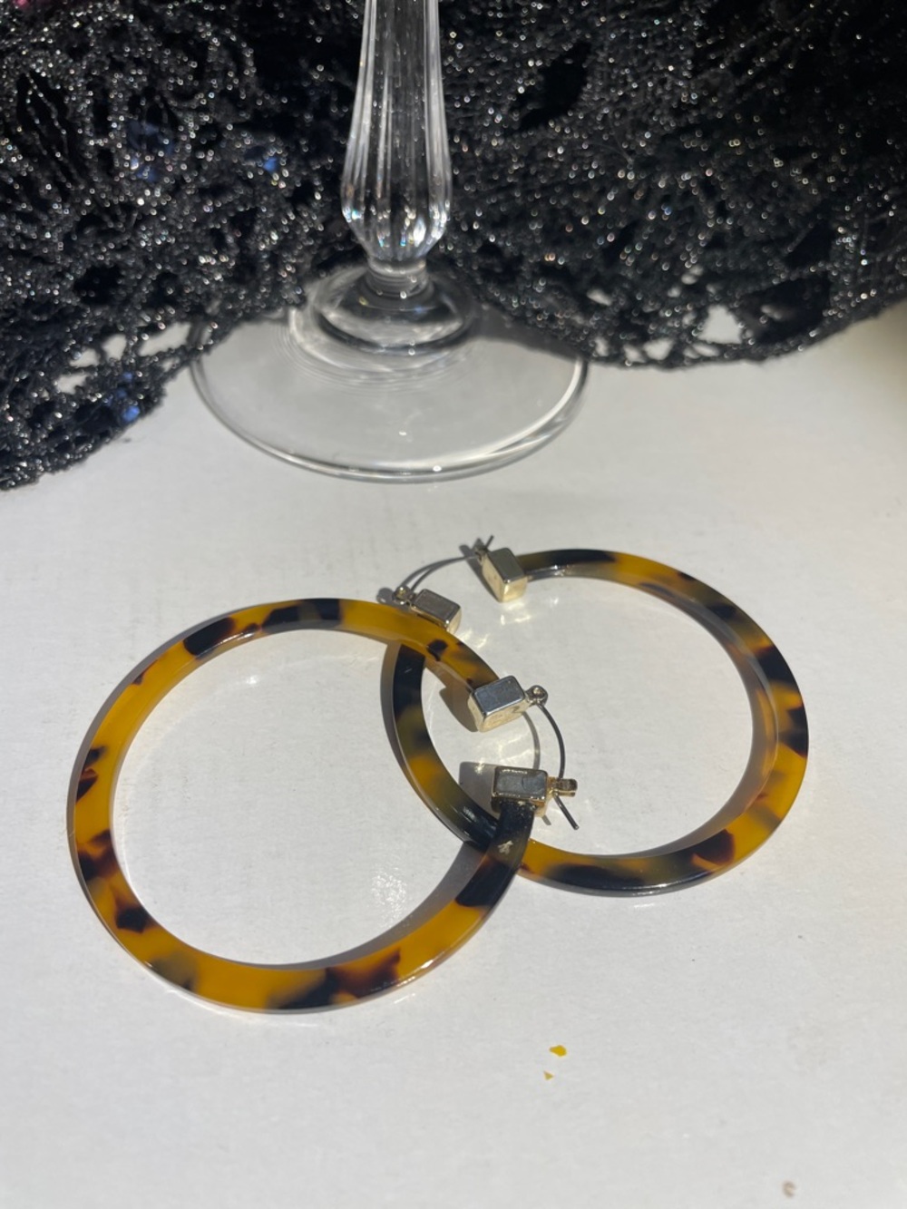 Tortoiseshell Acrylic Earrings - bracelets gunmetal bracelets Flower Heart Chain - Picture 2 of 10